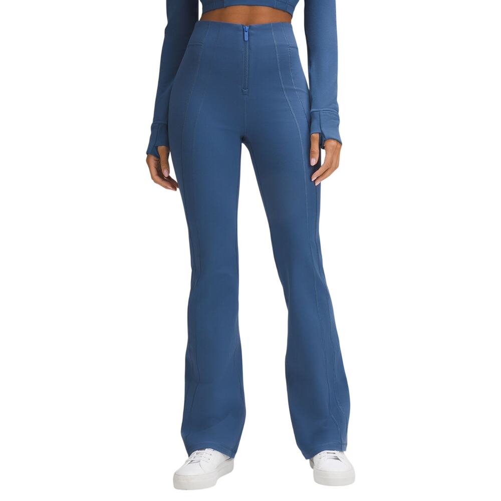 Lululemon Sleek Blue Define Zip-Front Flared Pants Size 6
